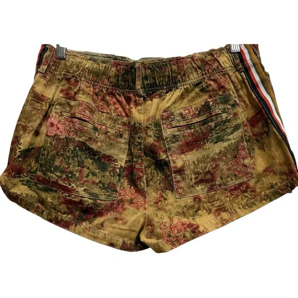 New Free People Printed Waimea Slouchy Shorts in Floral Earth Combo Medium - Picture 6 of 8
